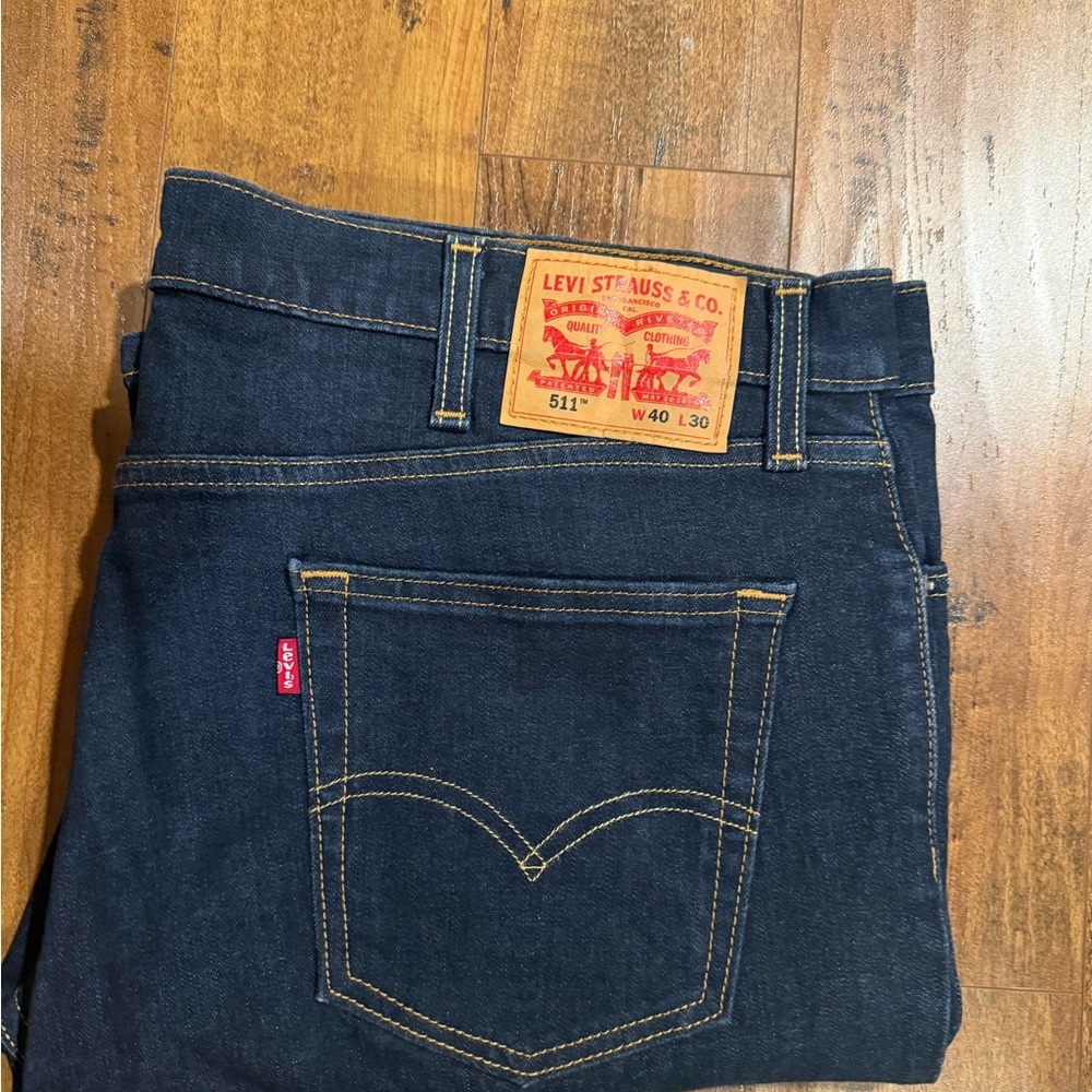 Levi's 511 Dark Blue Straight Leg Jeans W40 L30